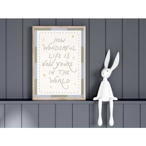 How Wonderful Life Is Print, Sage Nursery Decor, Kids Playroom Wall Art (Digital Download)