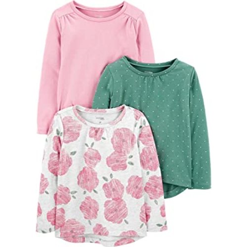 Simple Joys by Carter's Baby Girls Long-Sleeve Shirts, Pack of 3