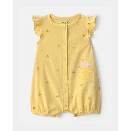 Baby Girl Bee Romper - Yellow | Carter’s Oshkosh Canada
