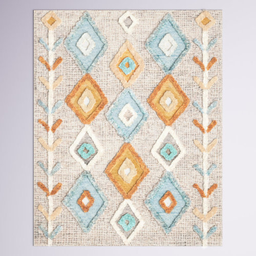 Mistana™ Baby & Kids Macy Handmade Tufted Wool Gray/Light Blue Rug & Reviews | Wayfair