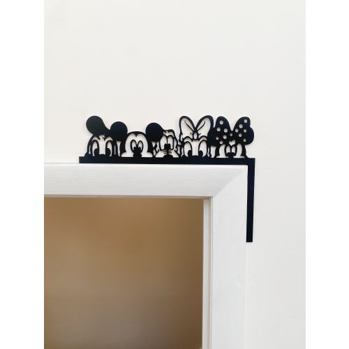 Disney inspired door corner simple and modern touch of magic, Mickey Minnie Daisy Pluto & Donald