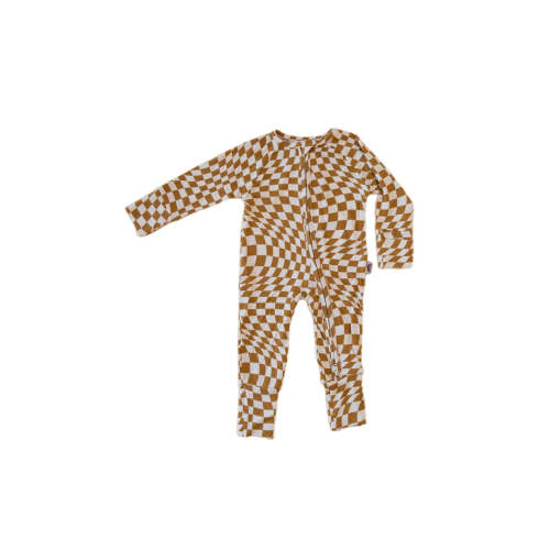 Wavy Checker | Bamboo Zip Romper – Roe + Cru