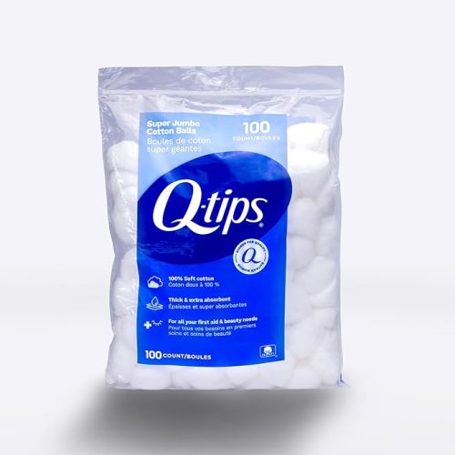 Q-Tips Super Jumbo Cotton Balls for Beauty, First Aid and Baby Care, 100% Thick Cotton, 100 Count (Pack of 2)