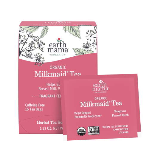 Earth Mama Organic Milkmaid Lactation Tea, Herbal Tea for Breast Milk Production, 16 Tea Bags HSA/FSA Eligible