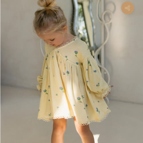 NOELLE DRESS - BELLE FLEUR LEMON