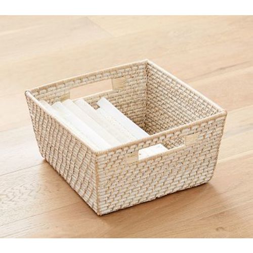 Medium Quinn White Washed Basket