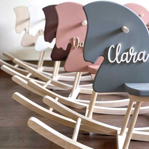 Personalised Wooden Rocking Horse Toy - Toddler Rocking Horse with a name, Rocking Horse Gift, Wooden Horse, Montessori Rocker, Horse Swing