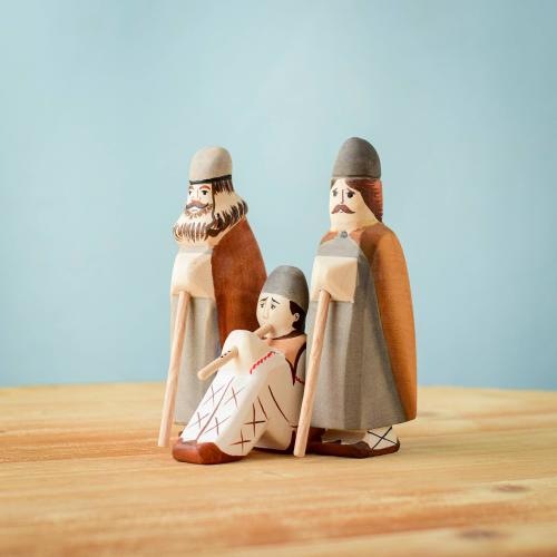 Handmade Shepherd Wooden Figurine Set | Waldorf Toys for Educational Play
