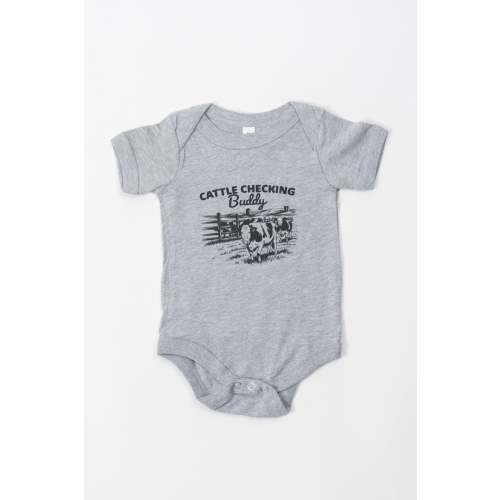 'Cattle Checking Buddy' Gray Onesie – American Farm Company
