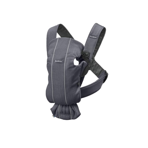 BabyBjörn Baby Carrier Mini, Anthracite, 3D Mesh | Newborn Carrier (7-25 lbs), Ergonomic, Easy-to-Use