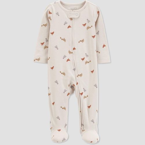Carter's Just One You®️ Baby Bird Footed Pajama - Brown/Gray, Size: 9M