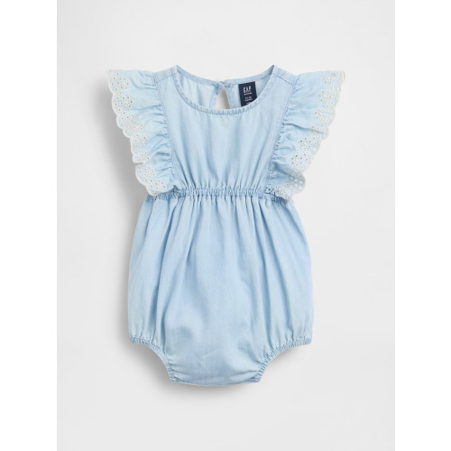 Baby Eyelet Chambray Romper
