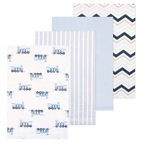 Little Treasure Luvable Friends Flannel Receiving Blankets 4pk, Trains
