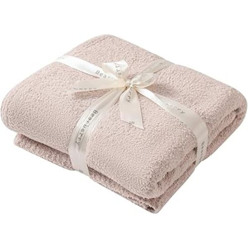 bearberry Super Soft Fluffy Throw Blanket Lightweight Cozy Warm Throw Blankets for Couch Bed Sofa All Season (Beige, 53”x71”)
