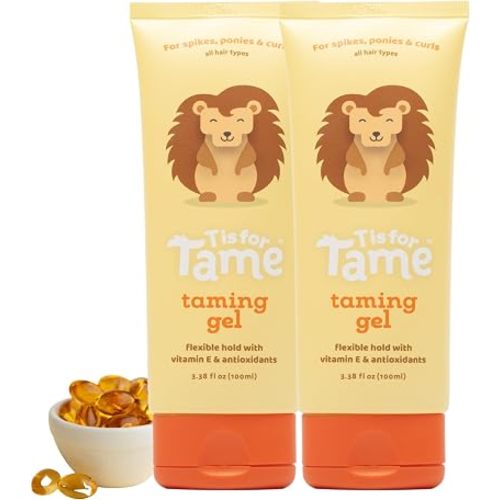 T is for Tame Kids Hair Taming Gel, 2-pack, for Soft, Natural Style & Hold