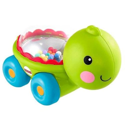 Fisher-Price Baby Crawling Toy Poppity Pop Turtle Push-Along Vehicle with Ball Popping Sounds for Infants Ages 6+ Months