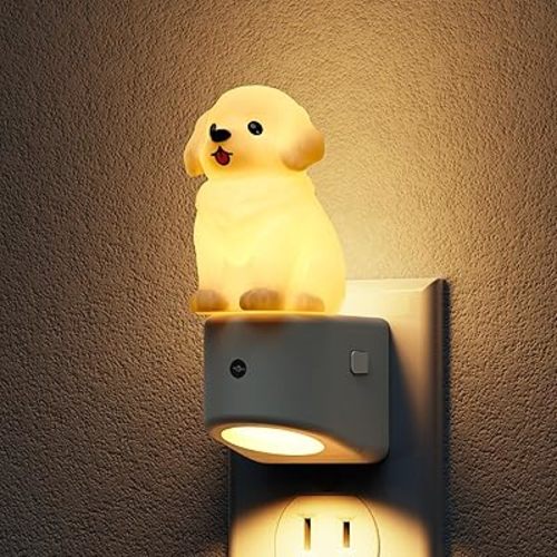 L LOHAS LED Night Light for Kids,3D Cute Puppy Night Lights,Golden Retriever with Dusk to Dawn Sensor, RGB+Soft White 3000K,Dog Night Light,Birthday Gift Nightlight for Kids, Room Decor