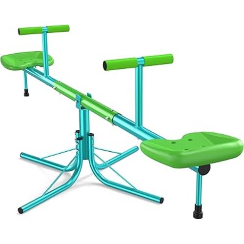 Amictoy Seesaw for Kids Outdoor, 360° Spin Teeter Totter, 100 lb Seat