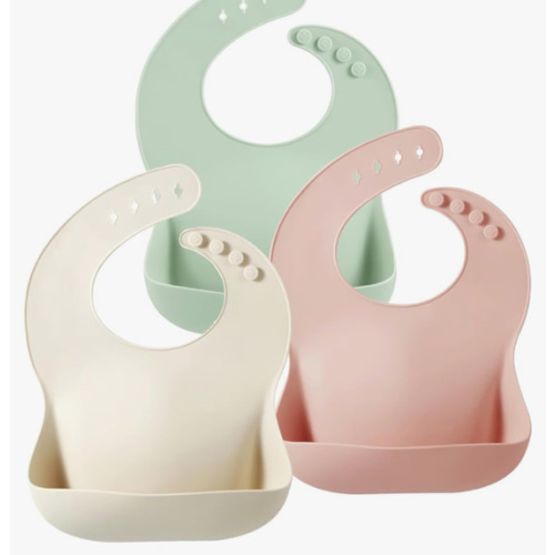 PandaEar Set of 3 Silicone Baby Bibs