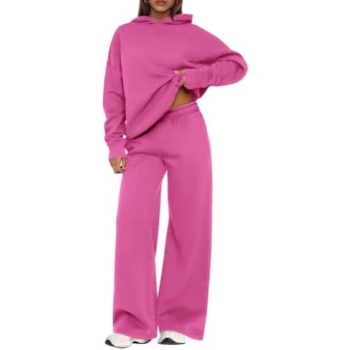 PRETTYGARDEN Womens Sweatsuits 2 Piece Set 2026 Casual Winter Long Sleeve Hoodie Loose Wide Leg Sweatpants Fall Tracksuit