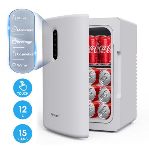 Thrylonx 12L Portable Compact Fridge,120V AC/12V DC Electric Cooler/ Warmer Mini Refrigerators