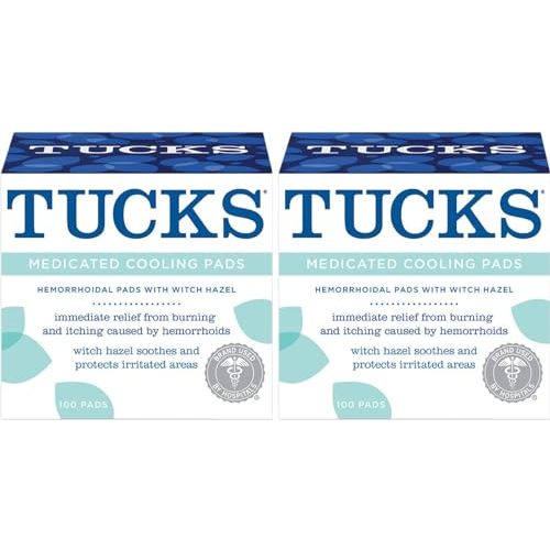 Tucks Medicated Hemorrhoid Cooling Pads. 100 Pads Each (Pack of 2)