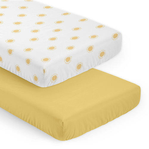 Sweet Jojo Designs Boho Sun White and Mustard Yellow 2 Pack Fitted Crib Sheet by Sweet Jojo Designs | Wayfair