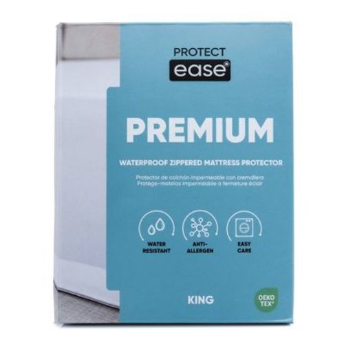Queen Waterproof Premium Mattress Protector - ProtectEase: Hypoallergenic, Zip Closure, Fits 10" Depth