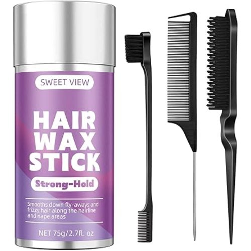 SWEET VIEW Hair Wax Stick & Slick Back Brush
