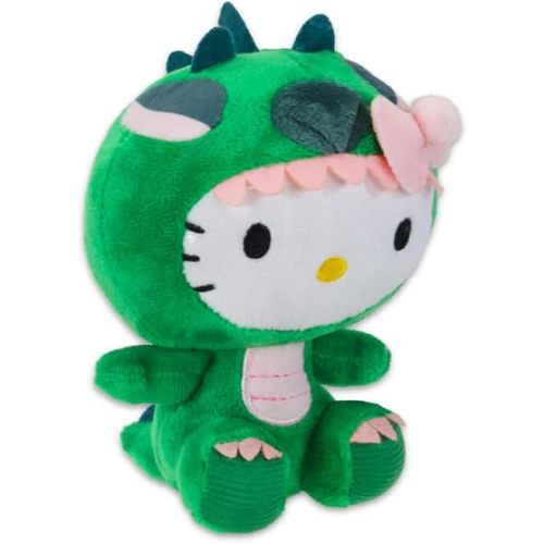 Hello Kitty Plushie Set - Bundle with 6.5" Plush Doll in a Dragon Costume Plus Stickers, Tattoos, More | Hello Kitty Plush Toy Stuffed Animal