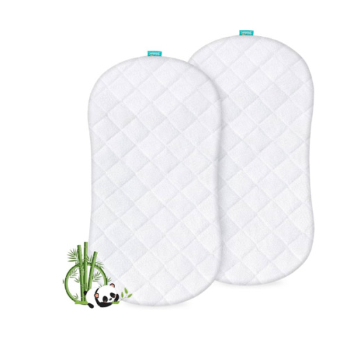 Bassinet Mattress Protector, Universal Fit for Halo Bassinest Swivel and Hourglass/Oval Bassinet Mattress, Ultra Soft Waterproof and Breathable, 2 Pack