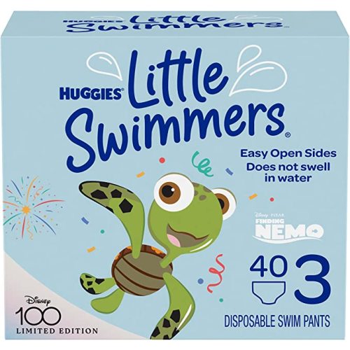 Swim Diapers Size 3 (16-26 lbs), Huggies Little Swimmers Disposable Swimming Diapers, 40 Ct (Packaging May Vary) - Small (40 Count)