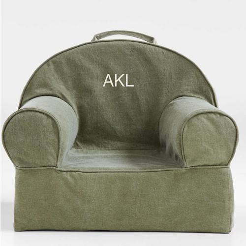 Personalized Small Cyprus Green Organic Cotton Kids Lounge Nod Chair