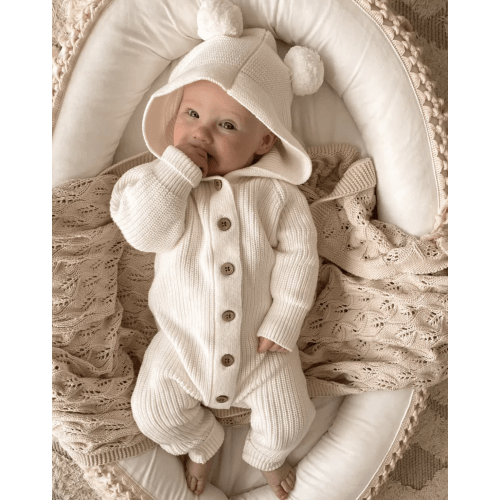 Little B's Classic Hoodie Jumpsuit - Milk