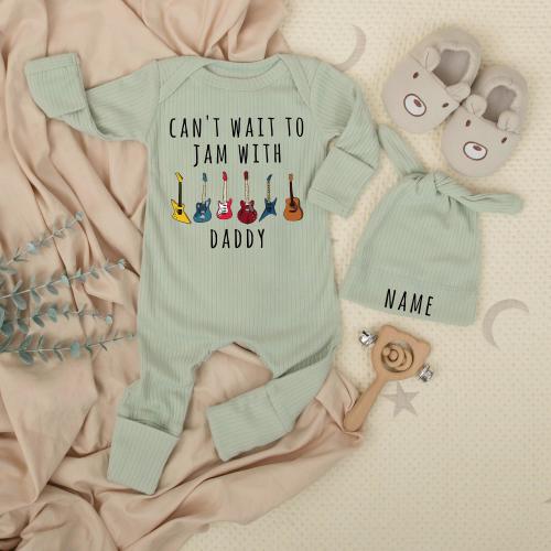 Jam With Daddy Baby Bodysuit, Baby Guitar Rock Music Bodysuit, Funny Dad, take a shower, Cute Baby Guitars Romper, Rock Music Daddy Jumpsuit