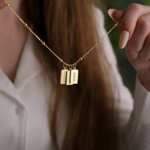Personalized Multiple Bar Kids Name Necklace, Custom Name Tag Necklace, Handmade Personalized Jewelry, Dainty Name Jewelry, Christmas Gift