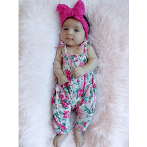 Muslin Smocked Jumpsuit, Pink Splendor