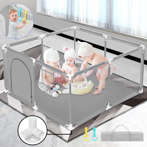 HioHa Kids Pen, Baby Playpen, Indoor & Outdoor Play Yard, Portable 4-Panel Safety Playpen for Infants & Toddlers