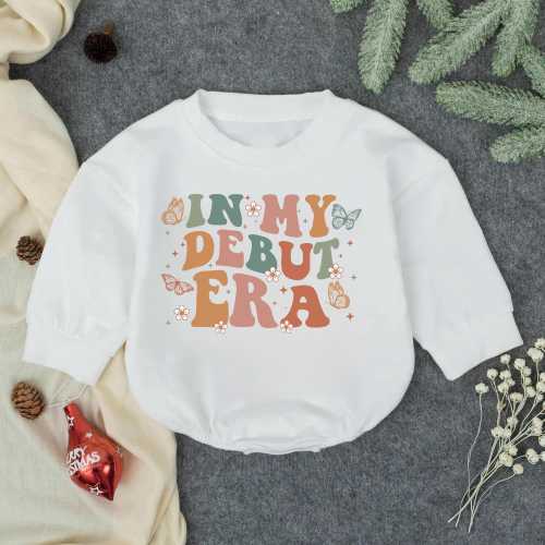 In My Debut Era Baby Romper, Cute Retro Style Newborn One-Piece, Trendy Butterfly Flower Infant Bodysuit, Baby Shower Gift, Baby Outfit