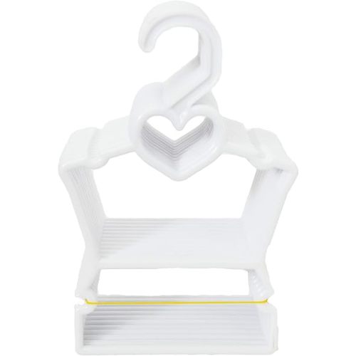 12- White Heart Doll Clothes Hangers- Fits 12" Lorelei and Friends Dolls Clothes and 14" Evia's World Doll Clothes