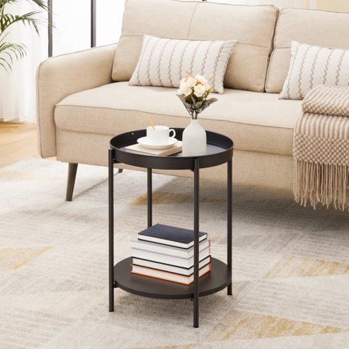 Zipcode Design™ Kappel Steel Tray Top End Table with Storage & Reviews | Wayfair