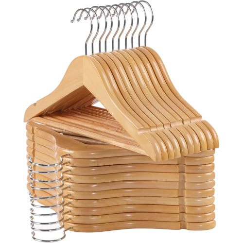 ELONG HOME Baby Hangers, 20 Pack Natural Wooden Kids Hangers for Closet