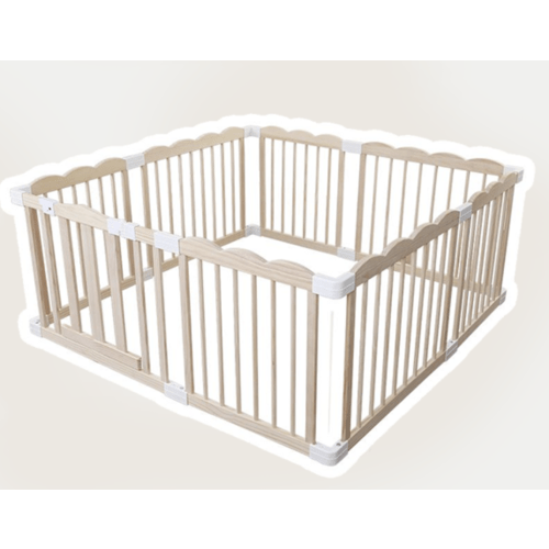 KOCINI Baby Playpen, Wooden Playpen for Babies and Toddlers, Large Adjustable Baby Playpen with Locking Gate, Easy to Assemble, Multiple Shapes,Kids Activity Center(62x70x24 Inch)