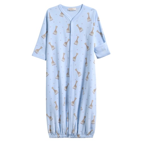 Sophie La Girafe Print Convertible Pima Cotton Gown, Small