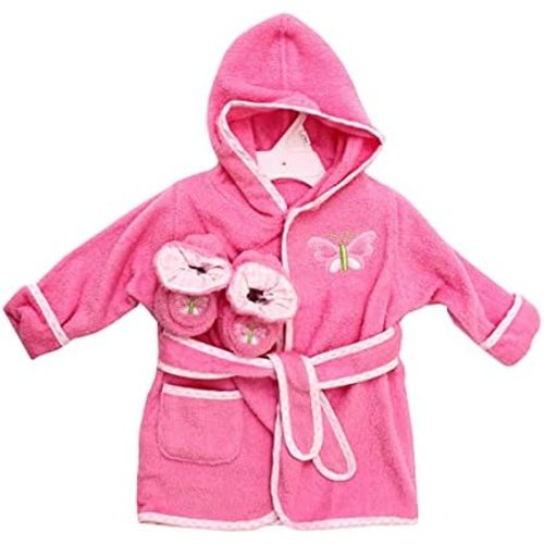 Spasilk 100% Cotton Hooded Terry Bathrobe with Booties — Baby Girl Gifts — Baby Boy Gifts — Shower Gift