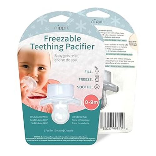 Freezable Orthodontic Pacifier for Teething - Orthodontic Design Teething Pacifier for Baby Teething Relief - Medical Grade Silicone Pacifier