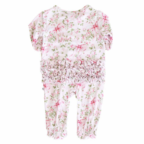 Bows in Bloom Ruffle Zipper Footie