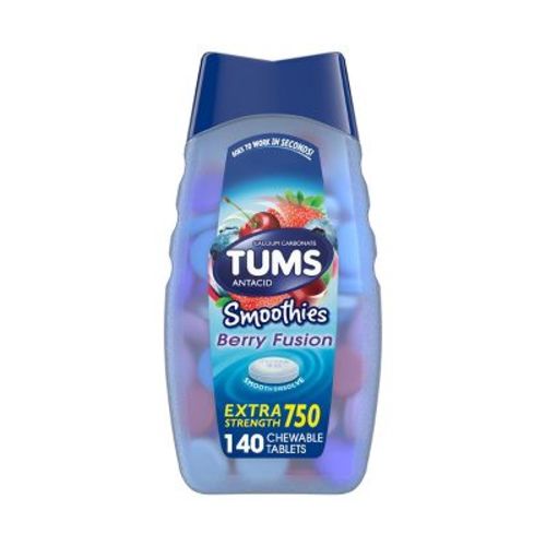 Tums Extra Strength Antacid Smoothies Fusion Chewable Tablets - Berry - 140ct