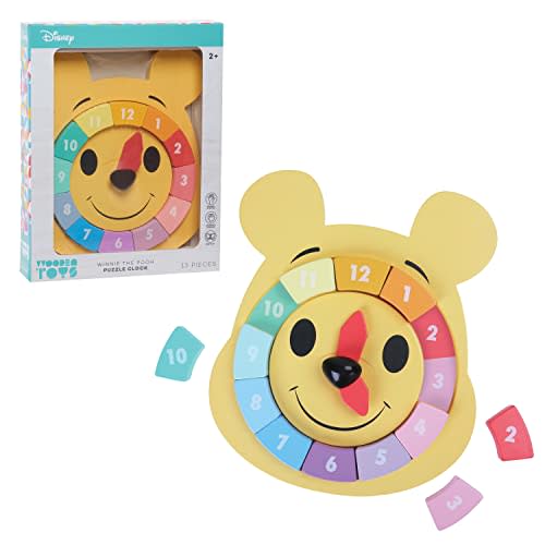 Disney Wooden Toys Winnie the Pooh Puzzle Clock, Preschool Learning and Education, Officially Licensed Kids Toys for Ages 2 Up, Amazon Exclusive