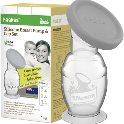haakaa Silicone Breast Pump & Silicone Cap 5oz/150ml, Gen.2